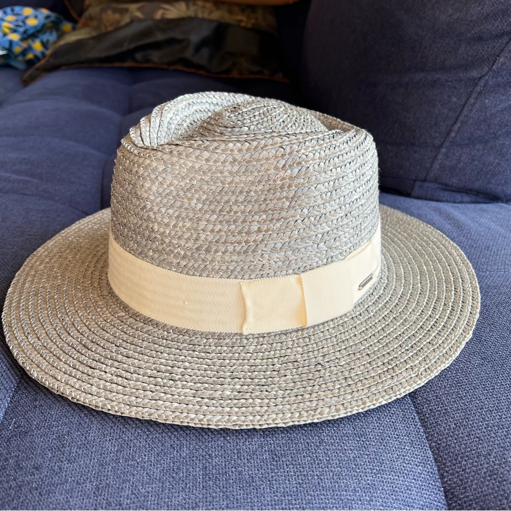 Brixton Straw Fedora Hat - Light Blue / Turquoise